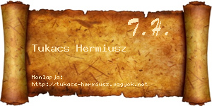 Tukacs Hermiusz névjegykártya